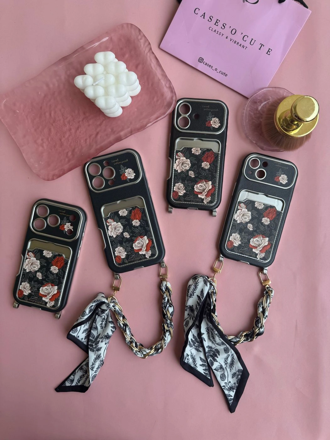 Aesthetic Black Roses Case