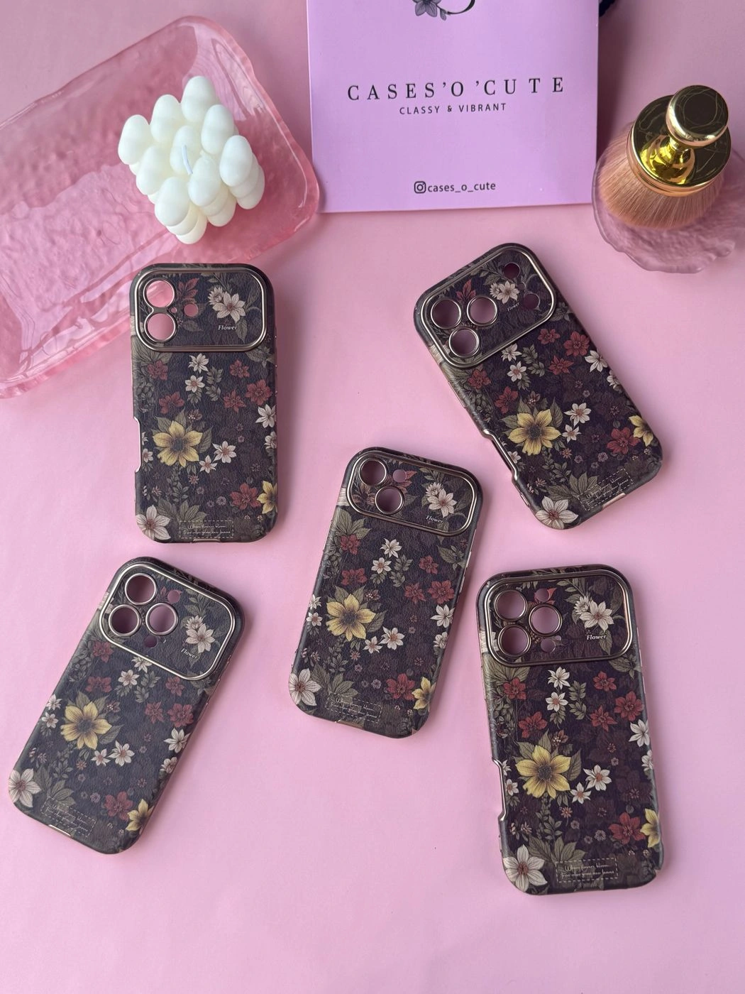 Brown floral case