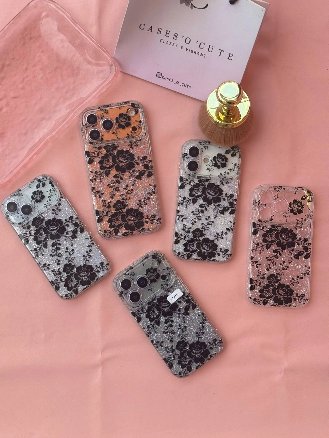 Floral Transparent Black