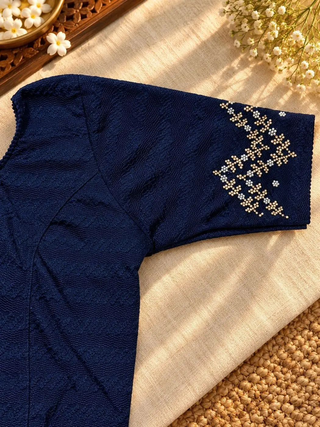 Navy Blue Pearl Half Sleeve SS04 1