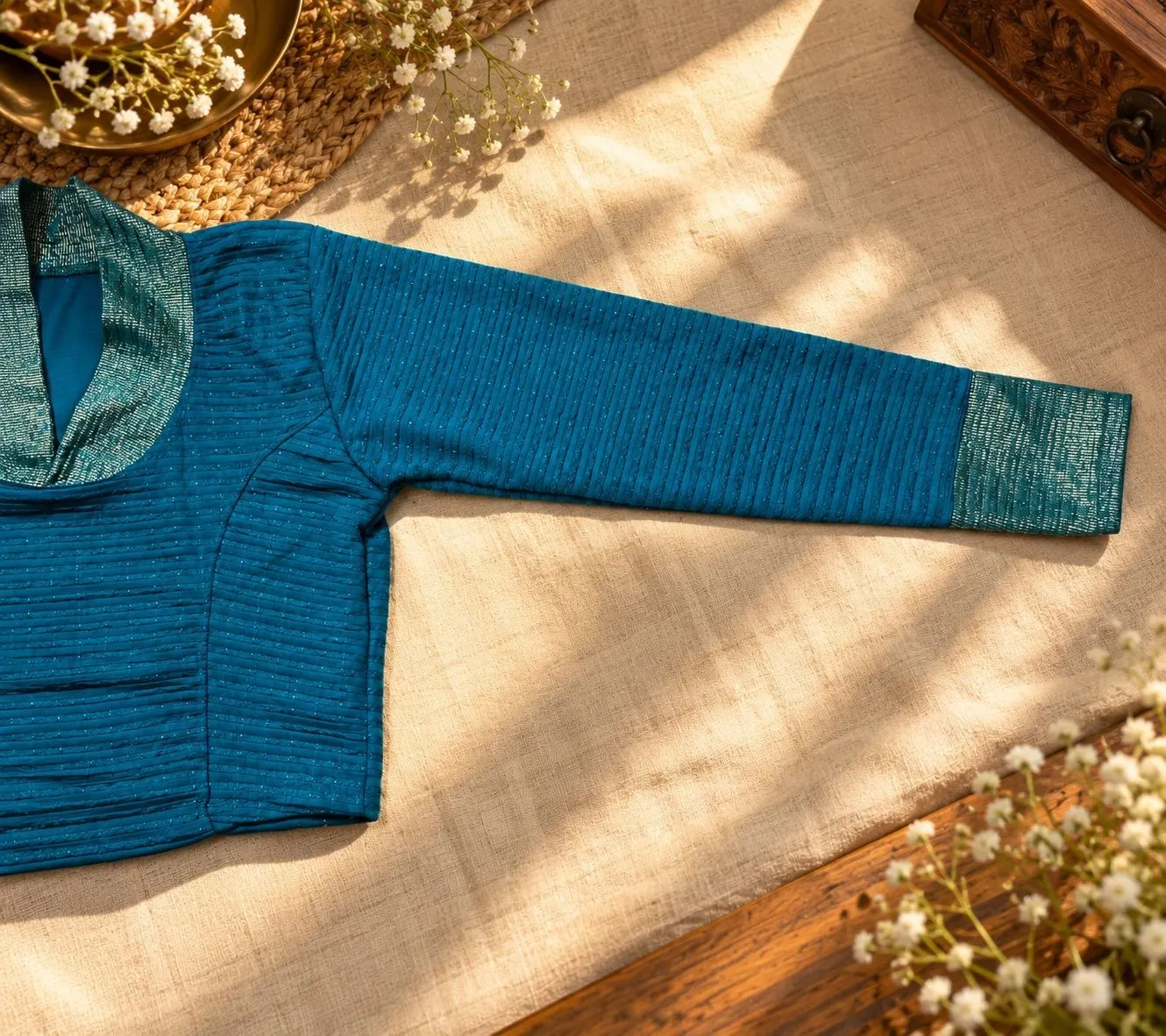 Teal Blue Collar Neck SS01 1