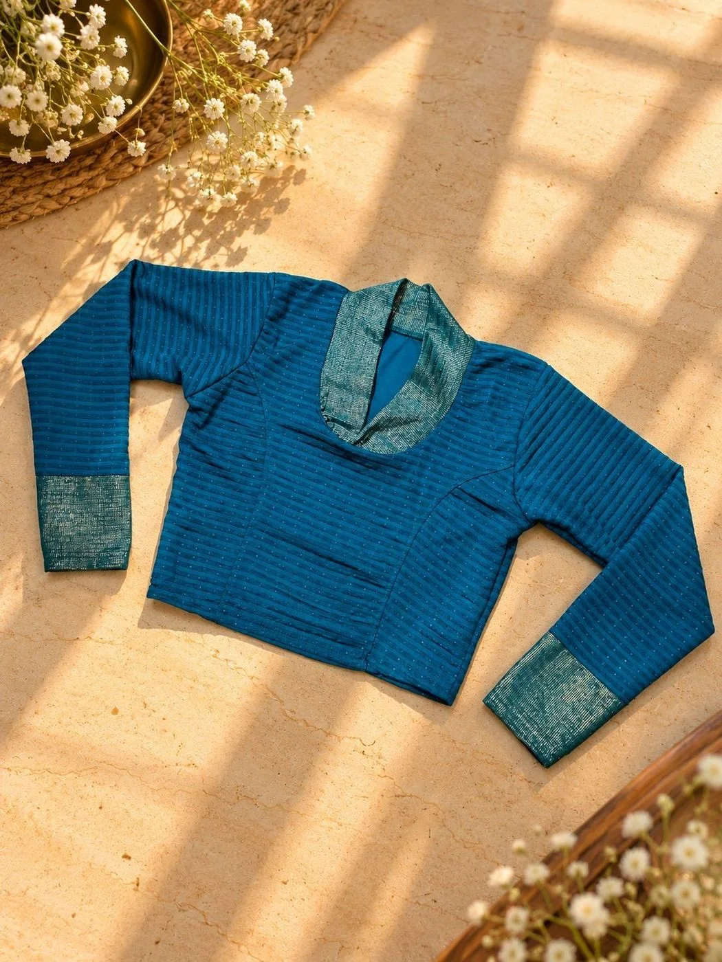 Teal Blue Collar Neck SS01 4