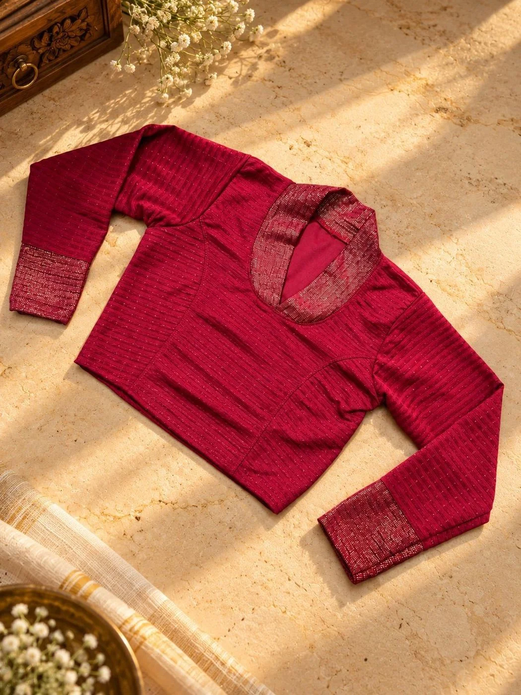 Maroon Collar Neck SS02 4