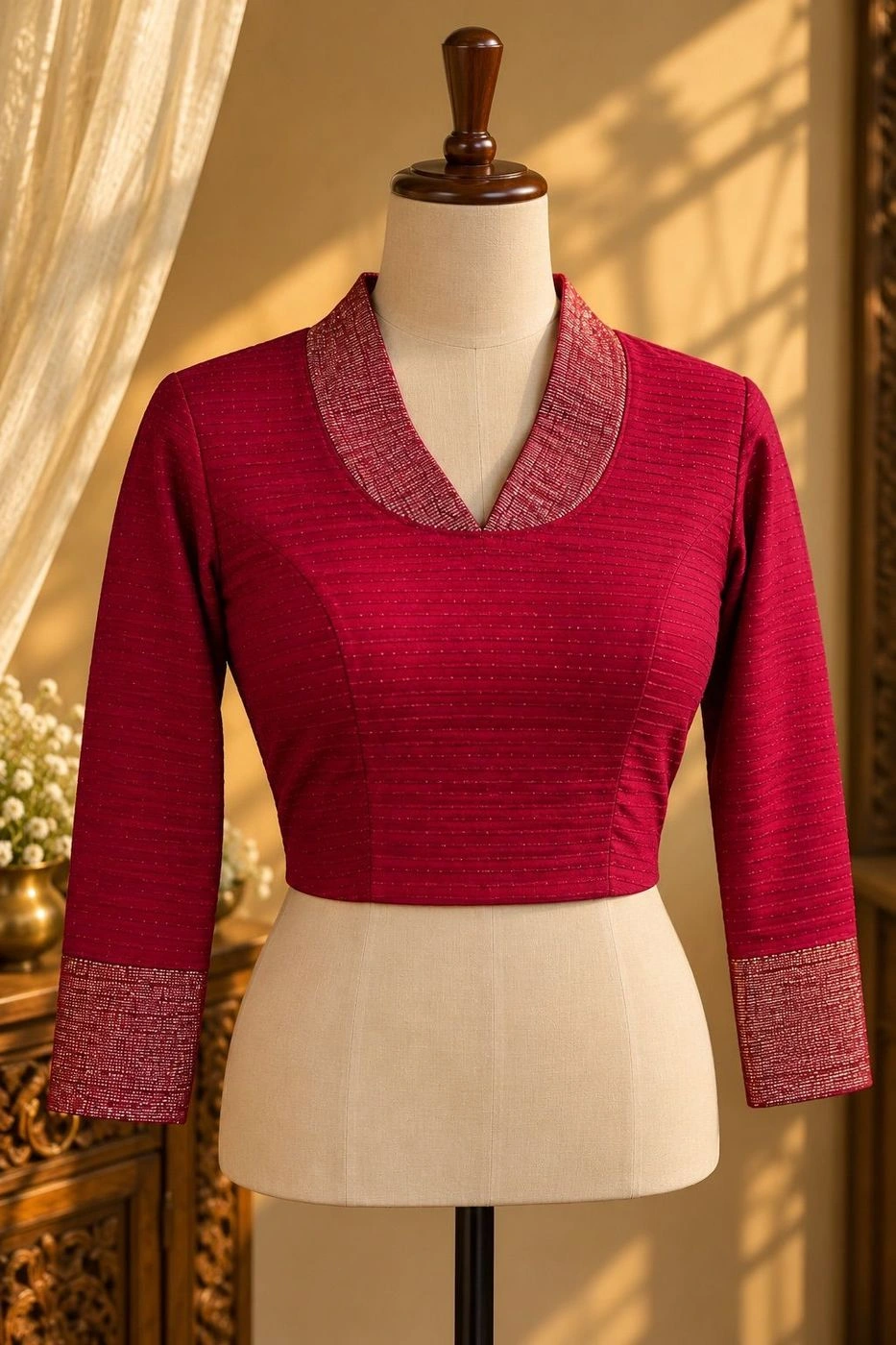 Maroon Collar Neck SS02 1