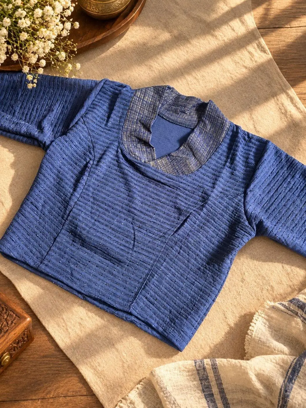 Navy Blue Collar Neck SS04 3