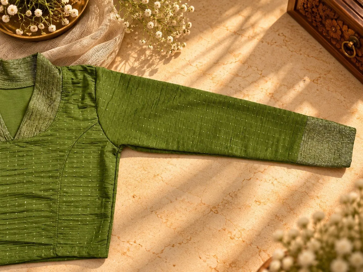 Olive Green Collar Neck SS07 1