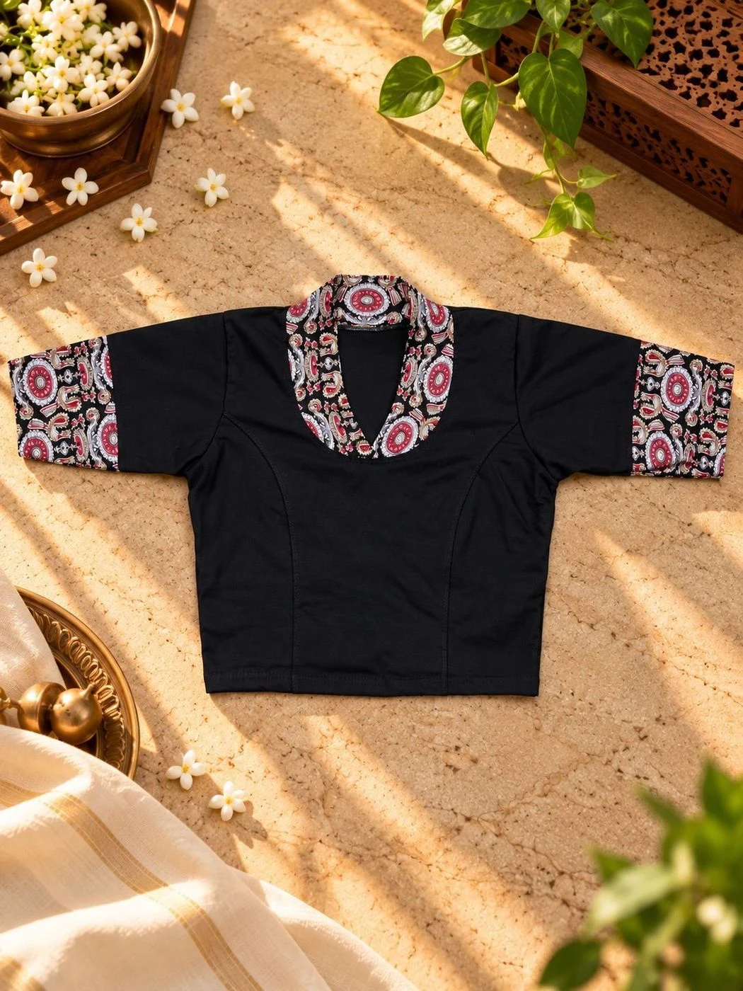 Black Kalamkari Half SS01 2