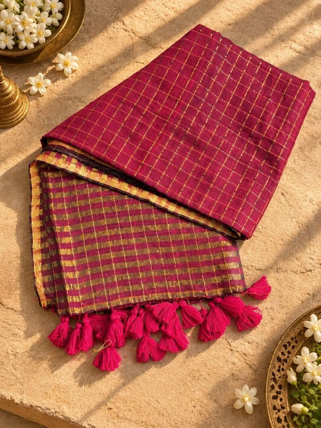 Maroon Check Mull SS08 1