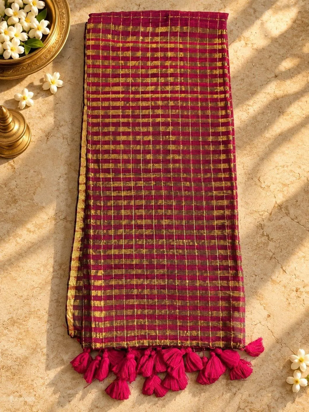 Maroon Check Mull SS08 2