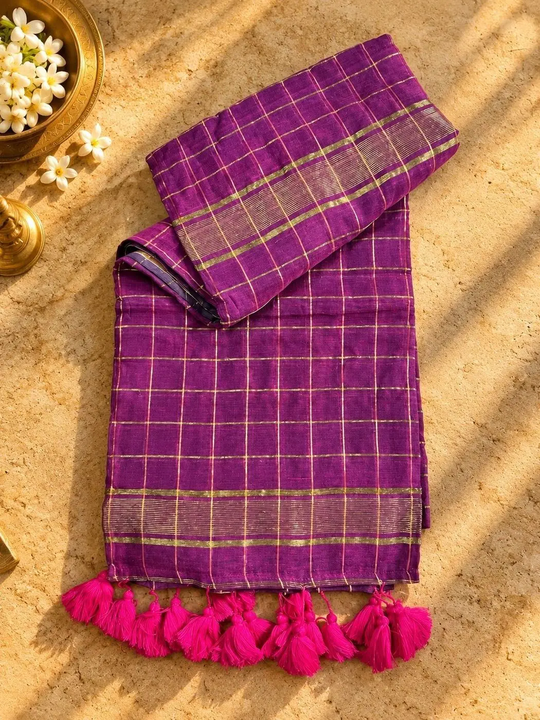 Purple Check Mull SS10