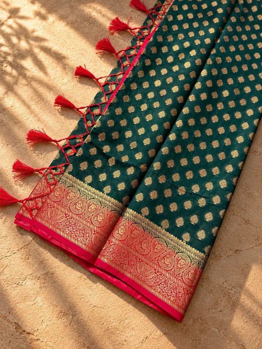 Semi Banarasi Bottle Green SS01 1