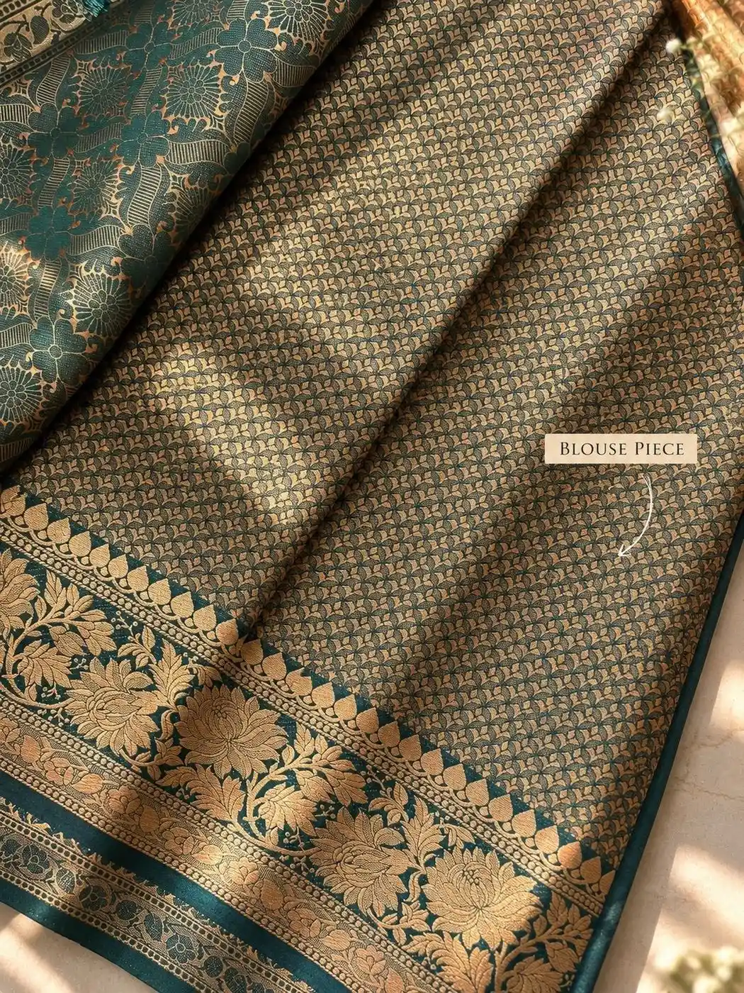 Semi Banarasi Yellow Bottle Green SS02 4