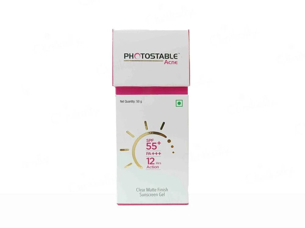 Photostable Acne Sunscreen Gel SPF 55+ PA+++ 50g
