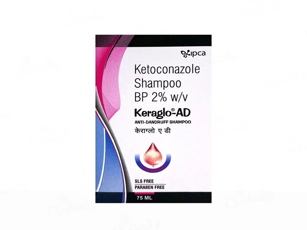 Keraglo-AD Ketoconazole Shampoo 2% w/v – Anti Dandruff & Anti Fungal Shampoo | 75ml