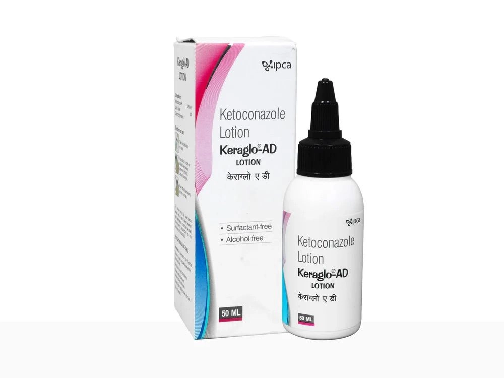 Keraglo-AD Ketoconazole Lotion – Anti Dandruff & Anti Fungal Scalp Treatment | 50ml