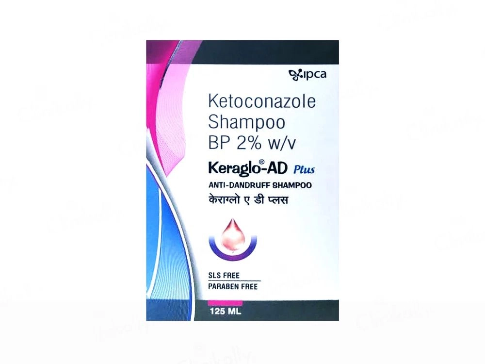 Keraglo-AD Plus Ketoconazole Shampoo 2% w/v – Anti Dandruff & Anti Fungal Shampoo | 125ml