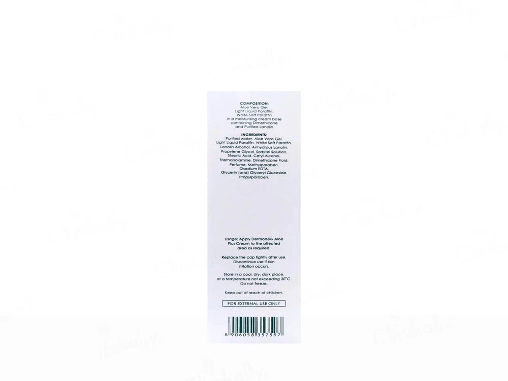 Dermadew Aloe Plus Cream Moisturising Cream with Aloe Vera & Paraffin – Deep Hydration & Skin Nourishing Formula-80ml 2