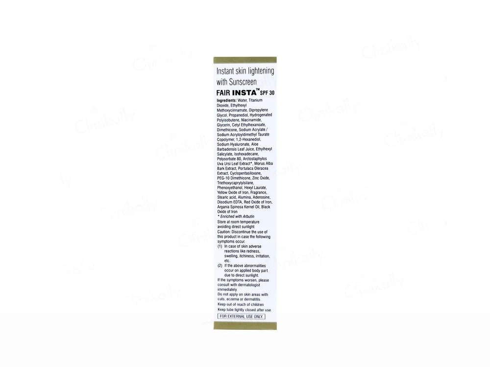 Fair Insta SPF 30 Cream 20g | Instant Skin Lightening Cream with Sunscreen | Niacinamide & Arbutin Enriched | Daily Face Brightening & UV Protection 2