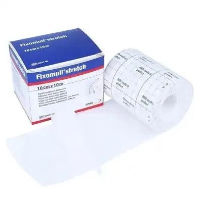 Fixomull Stretch 10cm x 10m by BSN | Adhesive Non-Woven Fabric Tape | Flexible Wound Dressing Fixation | Breathable & Skin-Friendly Medical Tape Roll 1