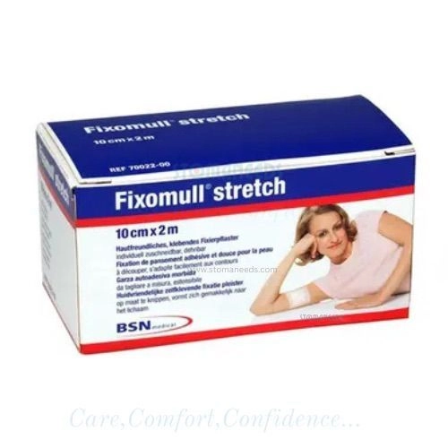 Fixomull Stretch 10cm x 2m by BSN | Adhesive Non-Woven Fabric Tape | Flexible Wound Dressing Fixation | Breathable & Skin-Friendly Medical Tape Roll 1