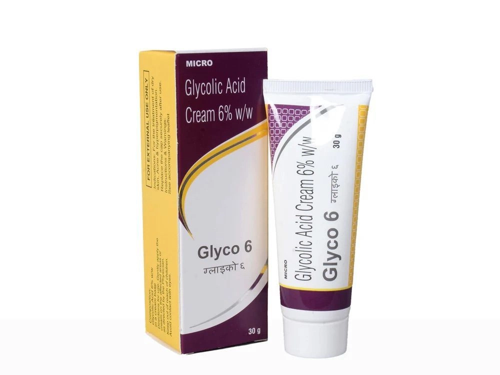 Glyco 6 Glycolic Acid Cream 6% w/w (30g) | Skin Brightening & Exfoliating Cream | Reduces Acne Marks, Pigmentation & Dull Skin | Dermatologist Recommended AHA Cream 2