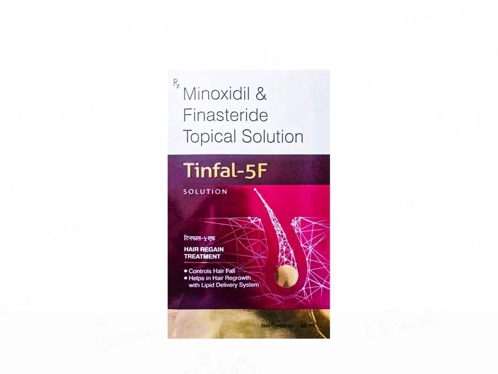 Tinfal-5F Minoxidil 5% & Finasteride 0.1% Topical Solution 60ml | Hair Regrowth Treatment for Men | Helps Reduce Hair Fall