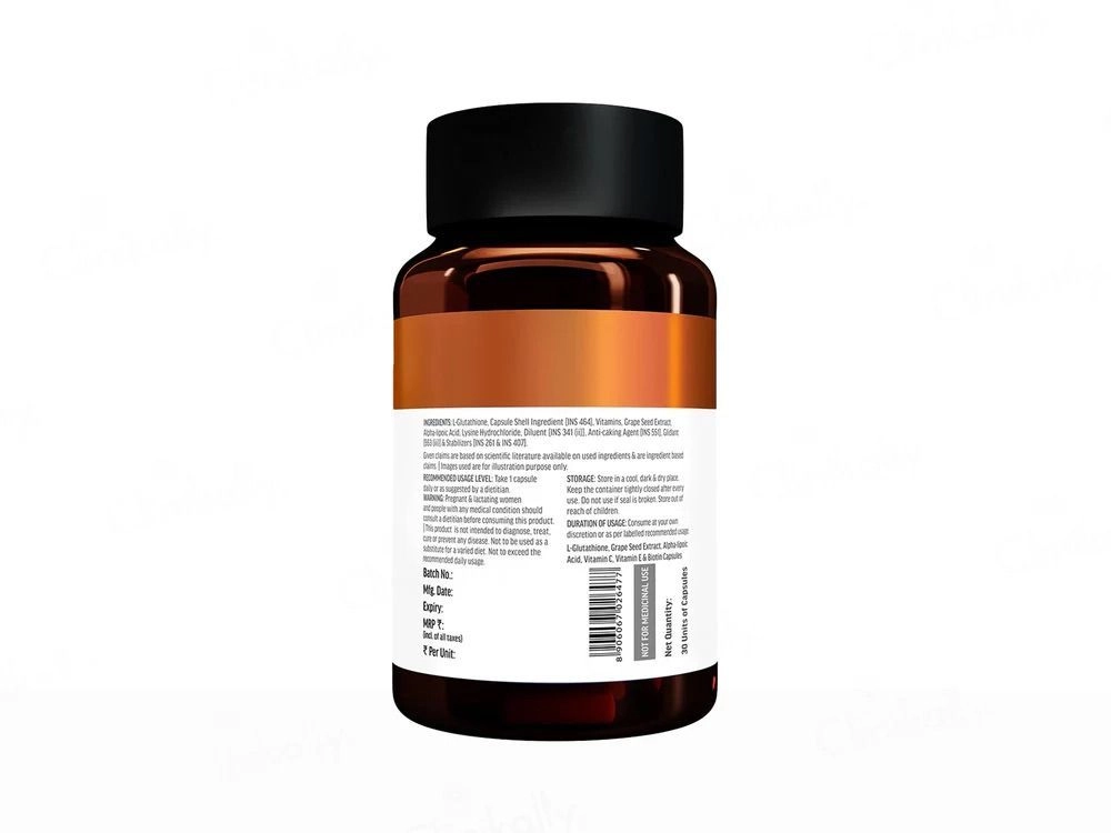 HK Vitals Glutathione Capsules 500mg with Vitamin C, E & Biotin | Skin Brightening Supplement 30s 2