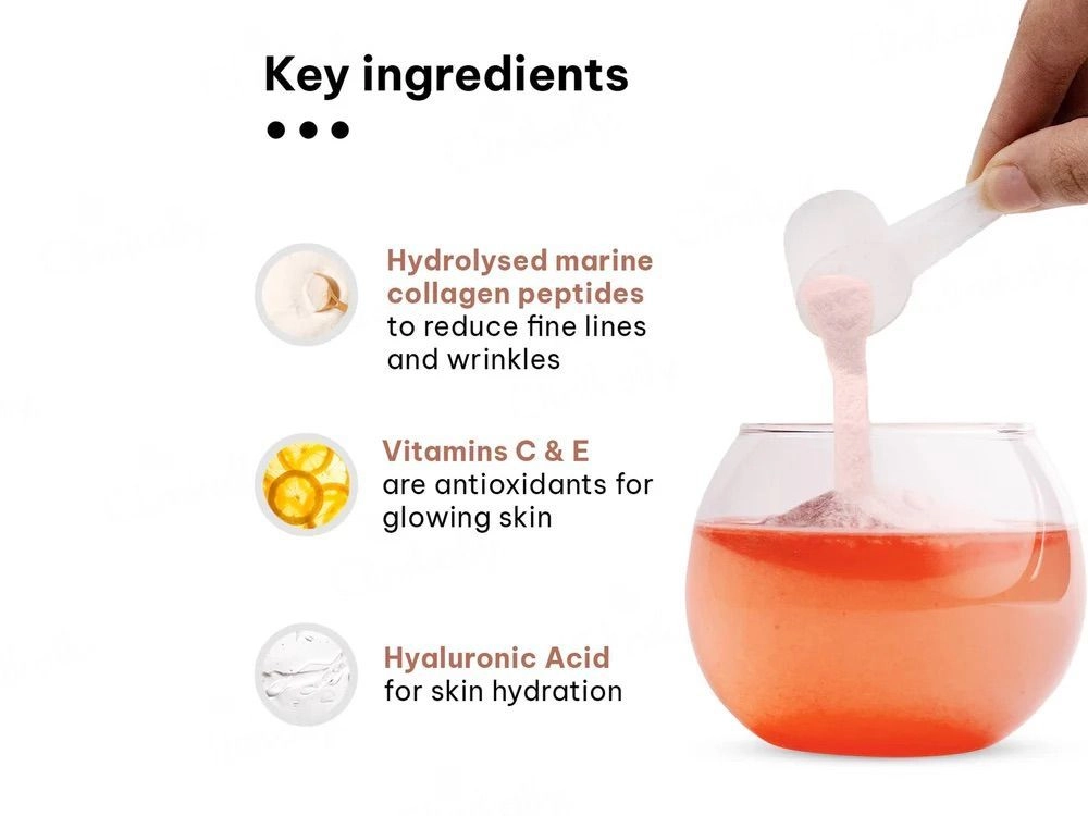 HK Vitals Skin Radiance Marine Collagen Powder 200g | Vitamin C, Vitamin E & Hyaluronic Acid water melon flavour. 3