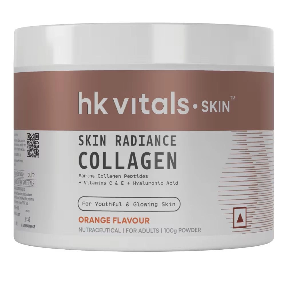 HK Vitals Skin Radiance Marine Collagen Powder Orange Flavour 200g | Vitamin C, Vitamin E & Hyaluronic Acid 1