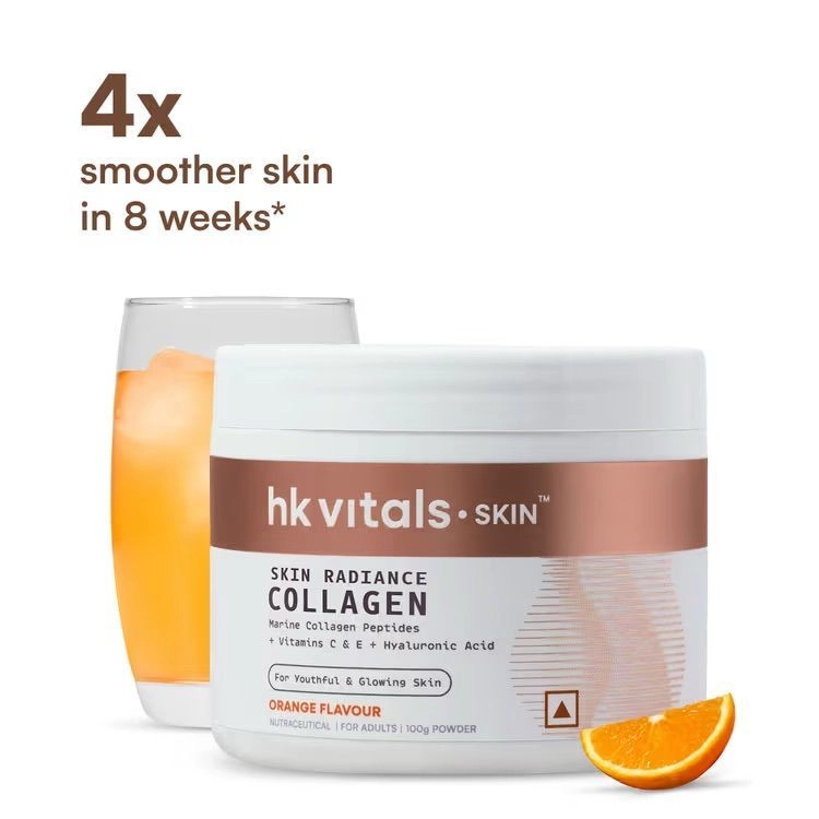 HK Vitals Skin Radiance Marine Collagen Powder Orange Flavour 200g | Vitamin C, Vitamin E & Hyaluronic Acid 3
