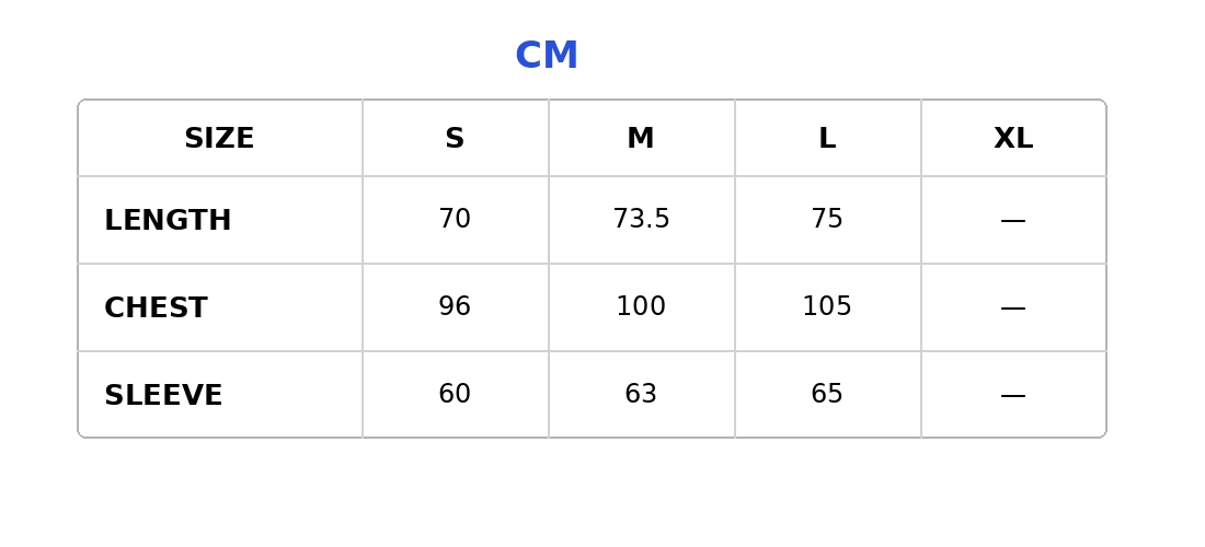 Size chart