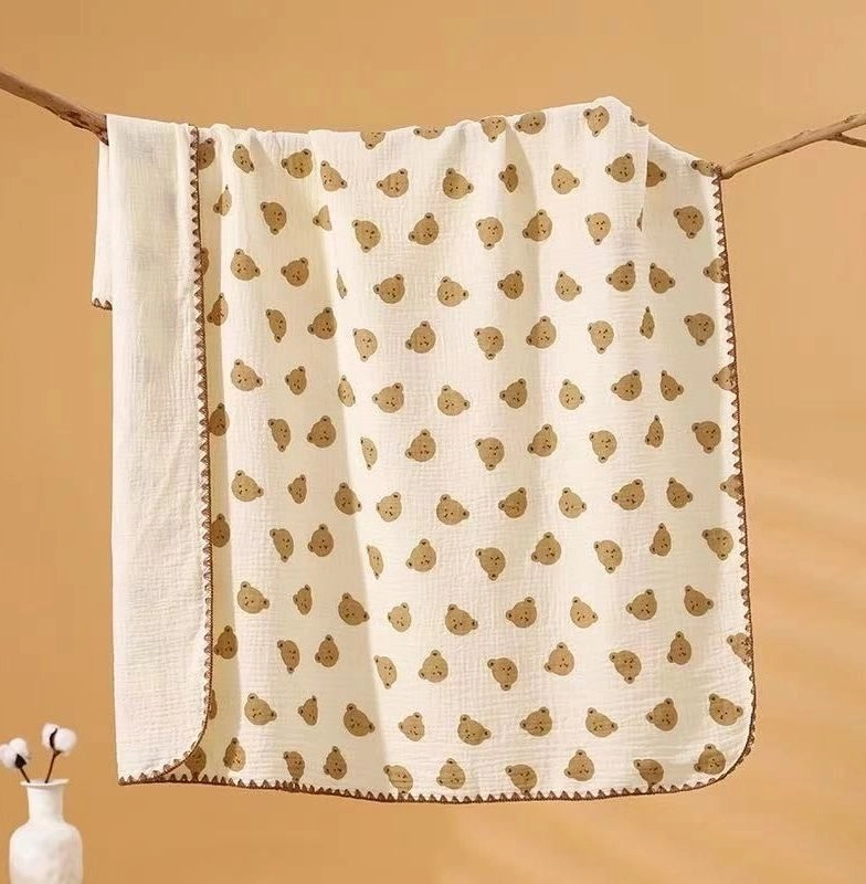 4-Layer Muslin Blanket - Teddy Print
