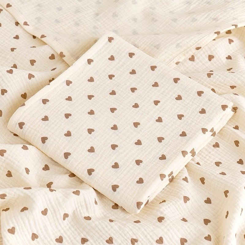 2-Layer Muslin Swaddle - Heart Print