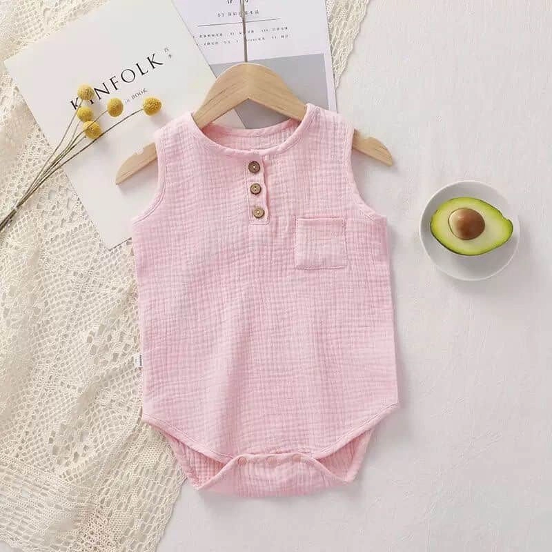 Newborn Sleeveless Muslin Onesie