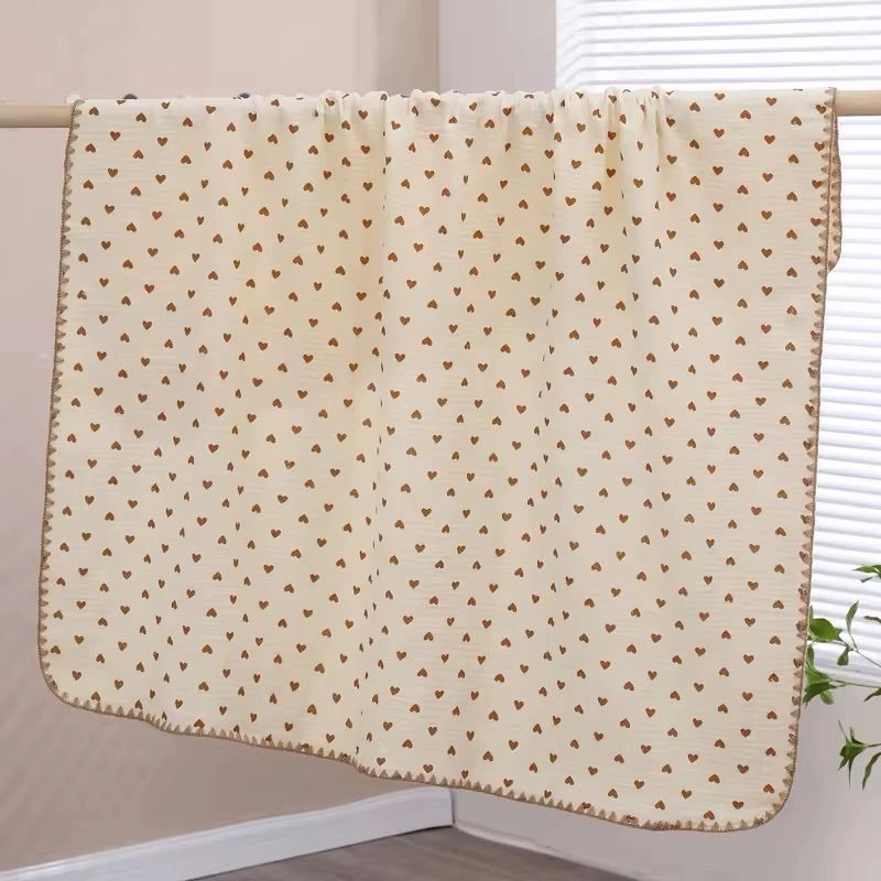 4-Layer Muslin Blanket - Heart Print 4