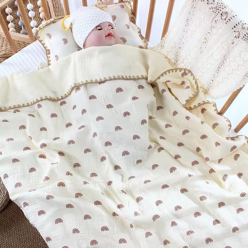 4-Layer Muslin Blanket Rainbow Print