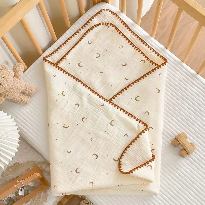 4-Layer Muslin Blanket - Moon Print 2