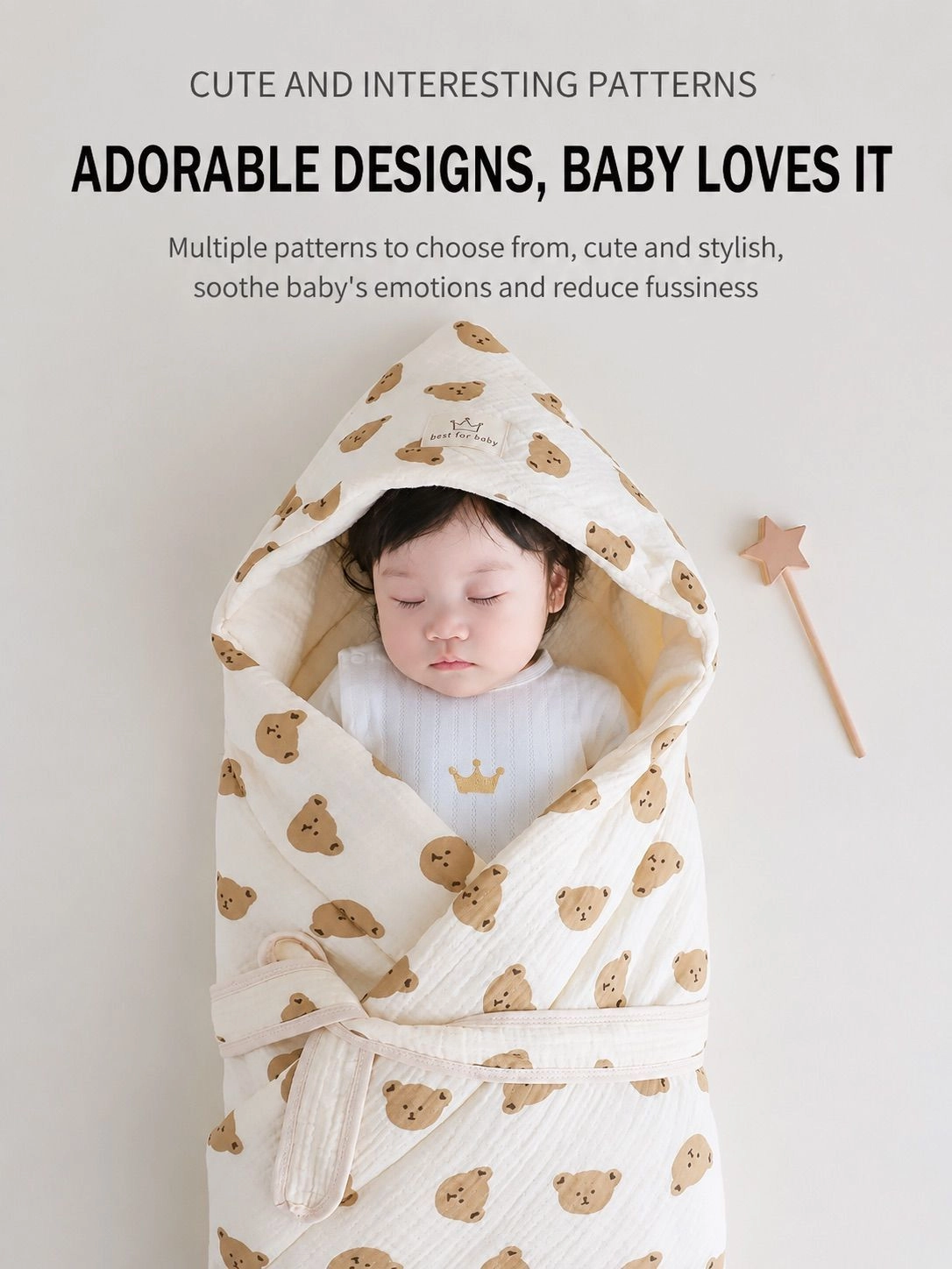 Muslin Hooded Quilted Blanket - Teddy 3