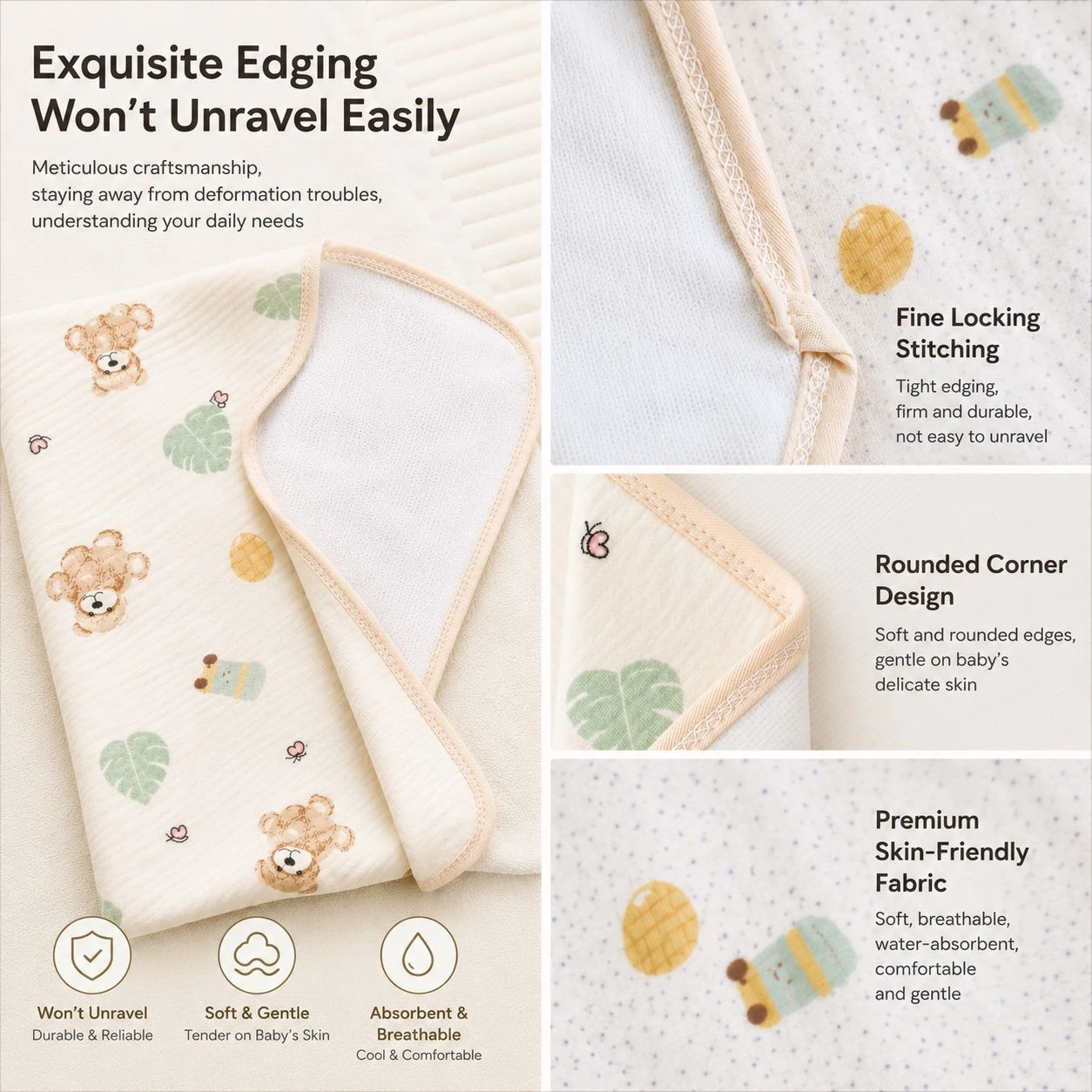 Muslin Waterproof Dry Sheet (50x70cm) 7