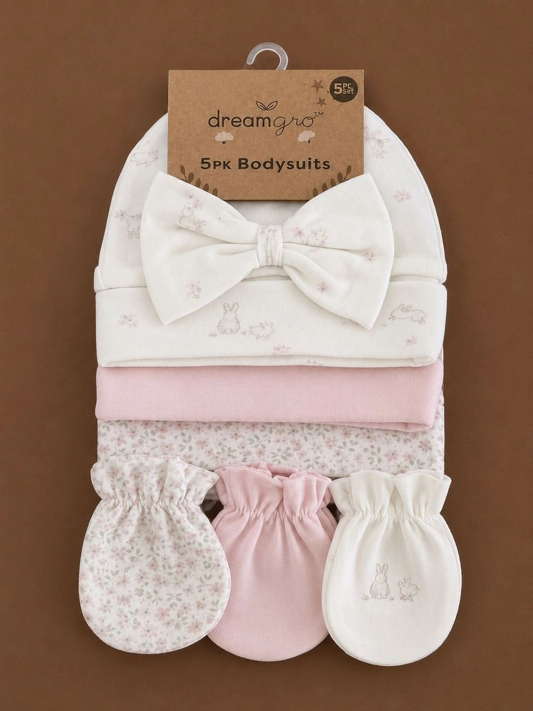 6-piece Newborn Cap & Mitten Set