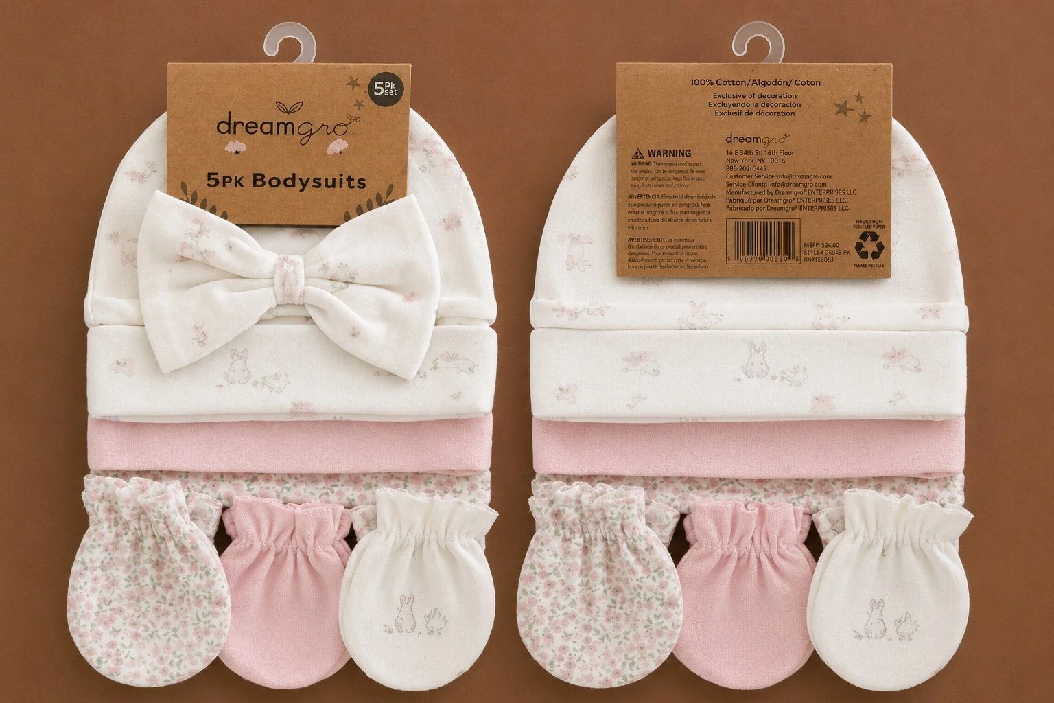 6-piece Newborn Cap & Mitten Set 6