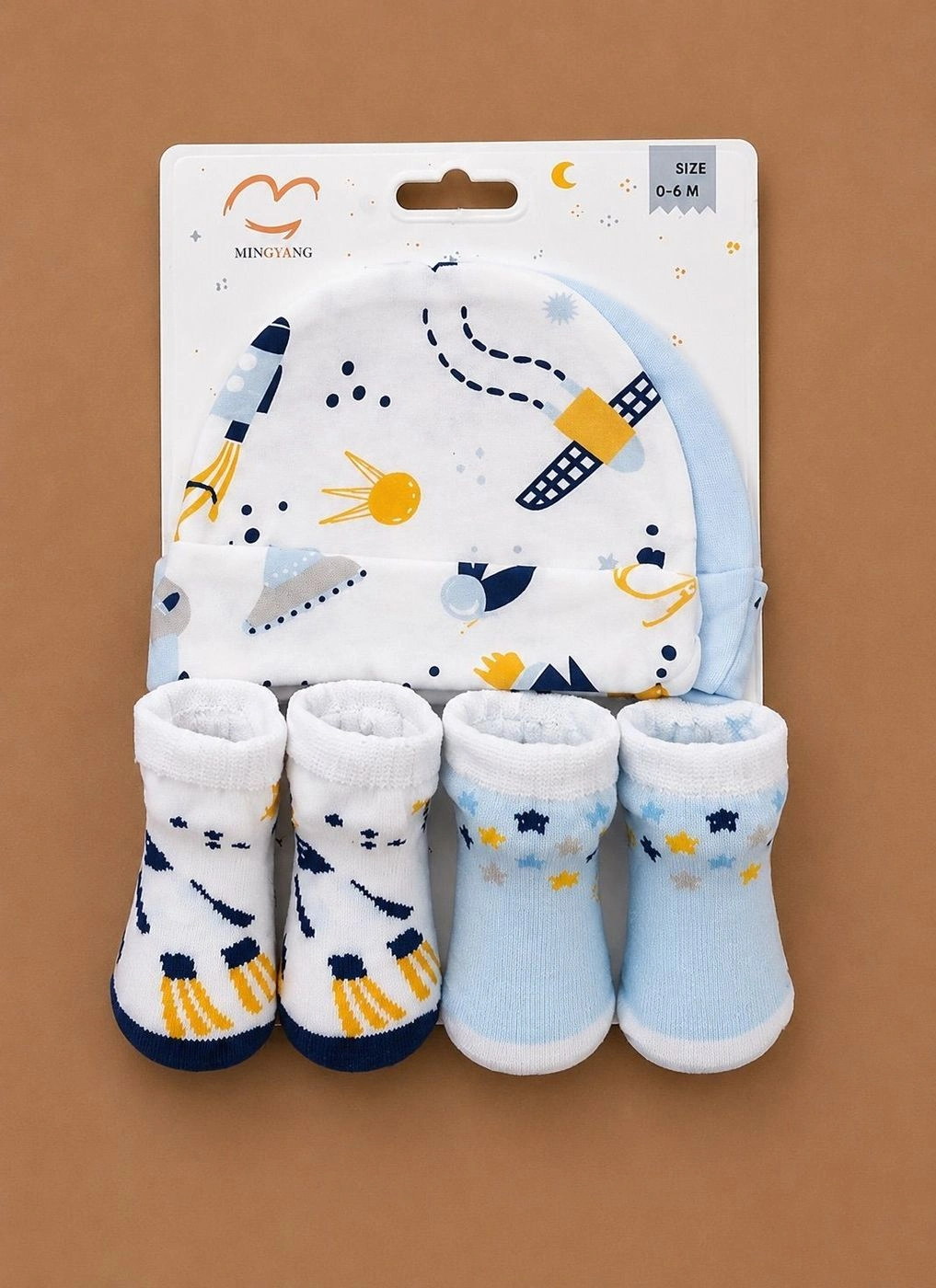 4-piece newborn cap & sock set