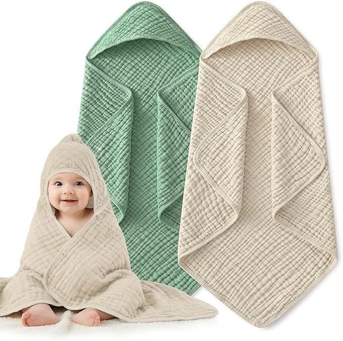 6-Layer Muslin Hooded Bath Towel