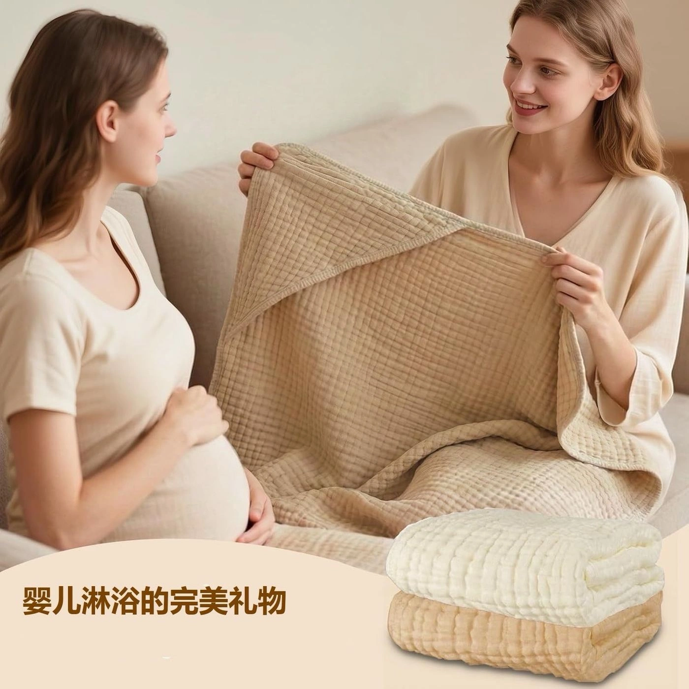 6-Layer Muslin Hooded Bath Towel 5