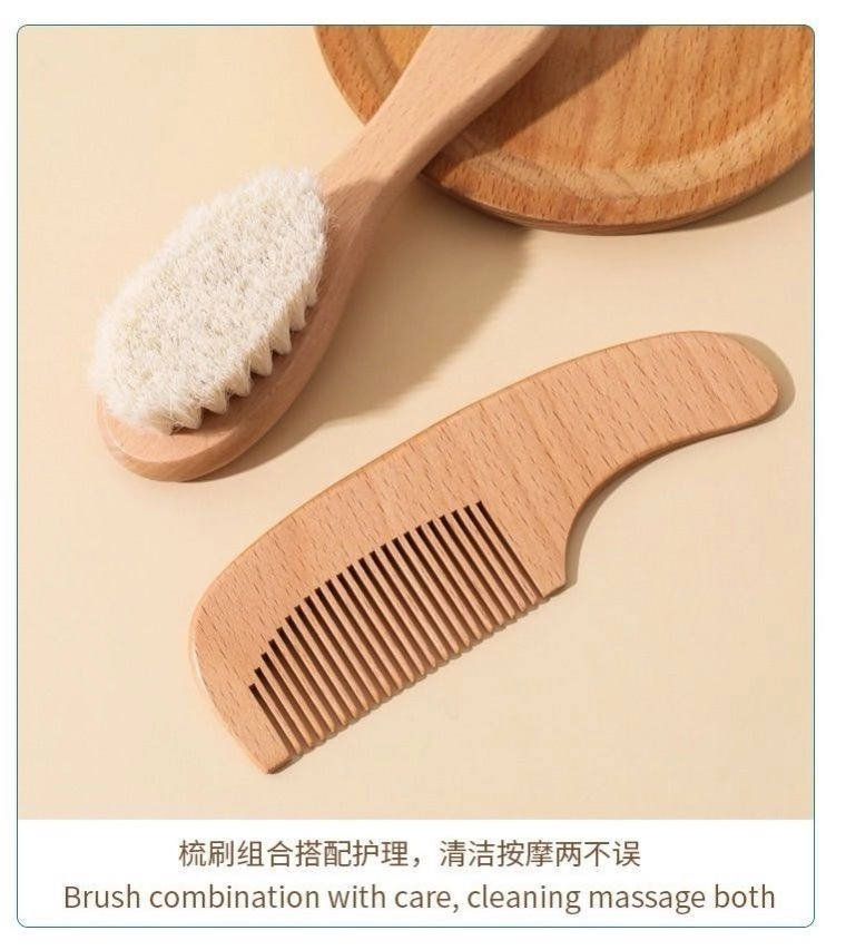 Wooden Baby Hair Brush & Comb Set 7