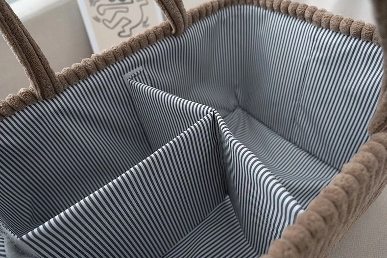 Premium Corduroy Tote Diaper Caddy 5