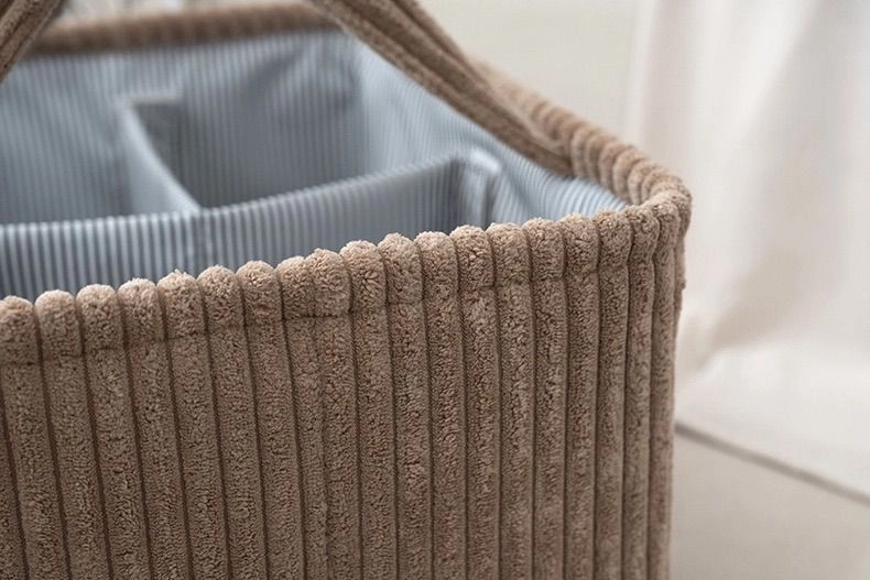 Premium Corduroy Tote Diaper Caddy 10