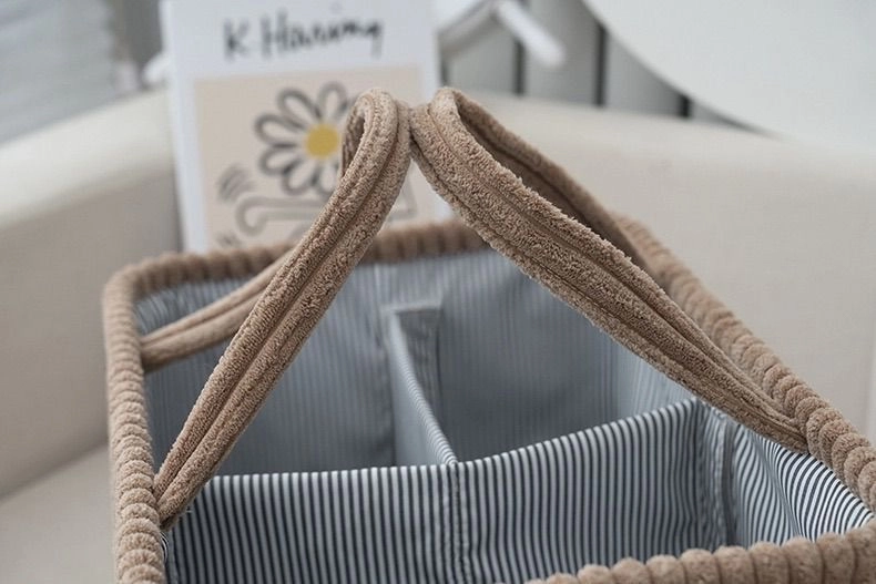 Premium Corduroy Tote Diaper Caddy 11