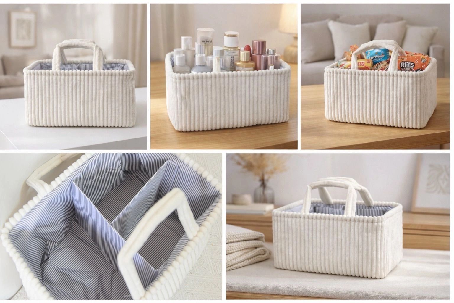 Premium Corduroy Tote Diaper Caddy 12