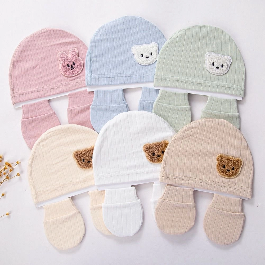 Teddy Beanie & Anti-Scratch Mitten Set